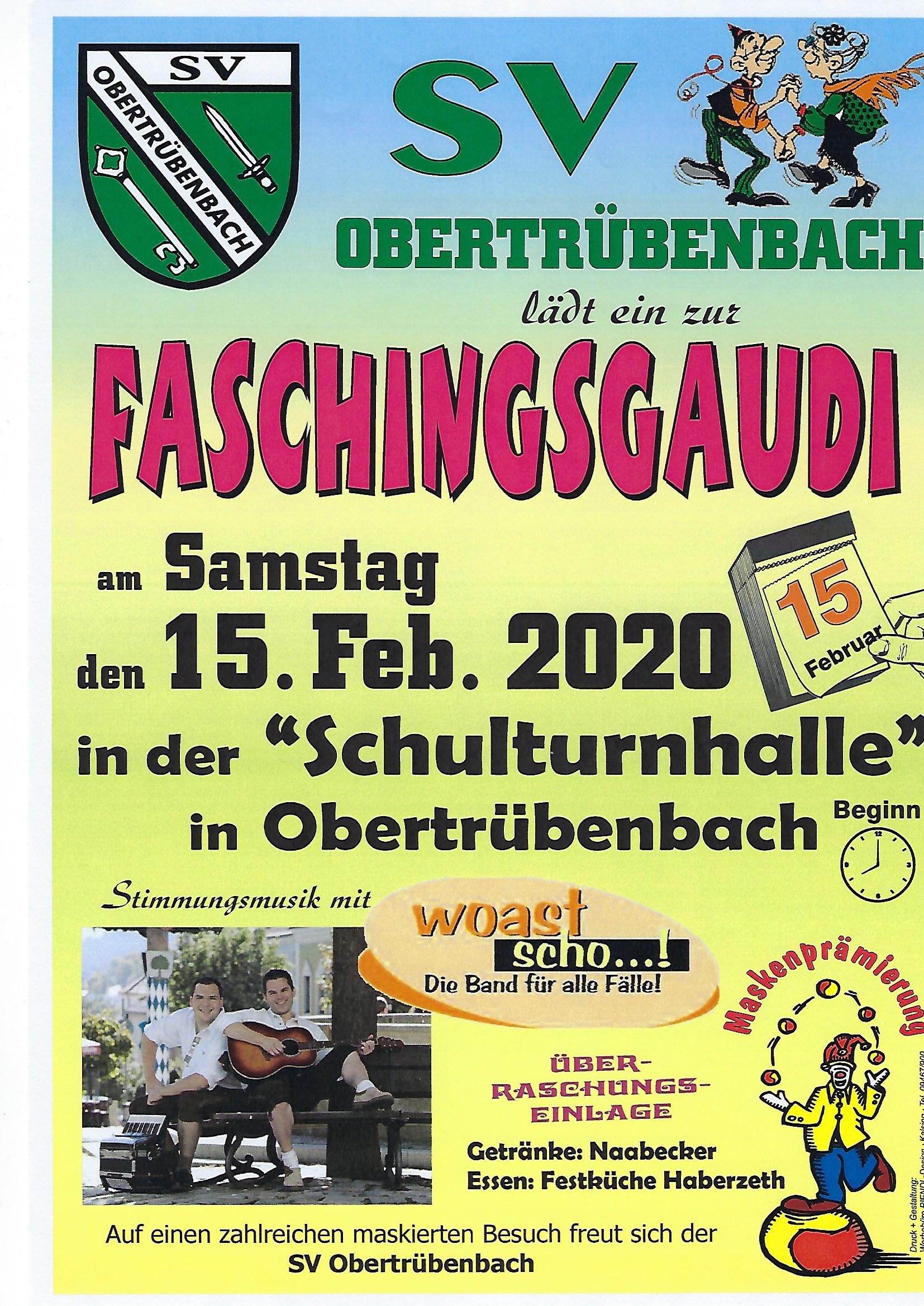 Plakat SVO Faschingsgaudi2020