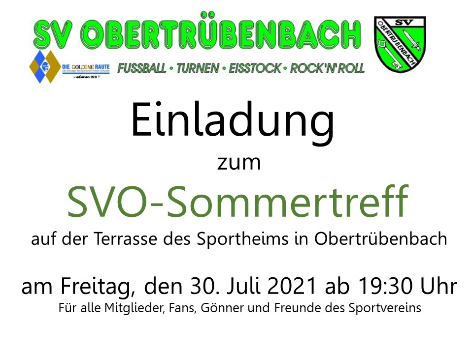 Einladung Sommertreff 30.07.2021