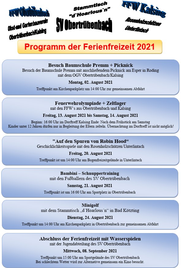 Ferienfreizeit 2021