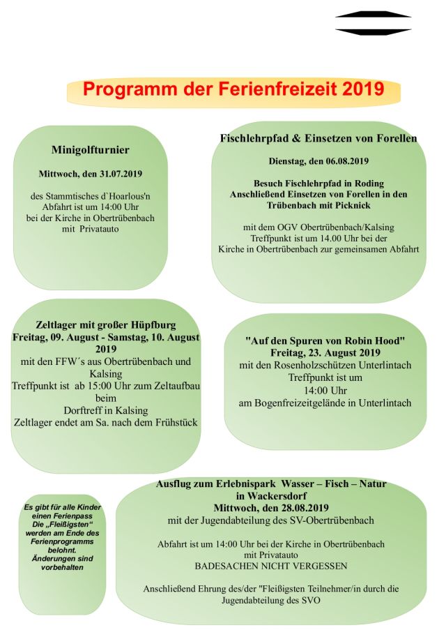 Ferienprogramm 2019